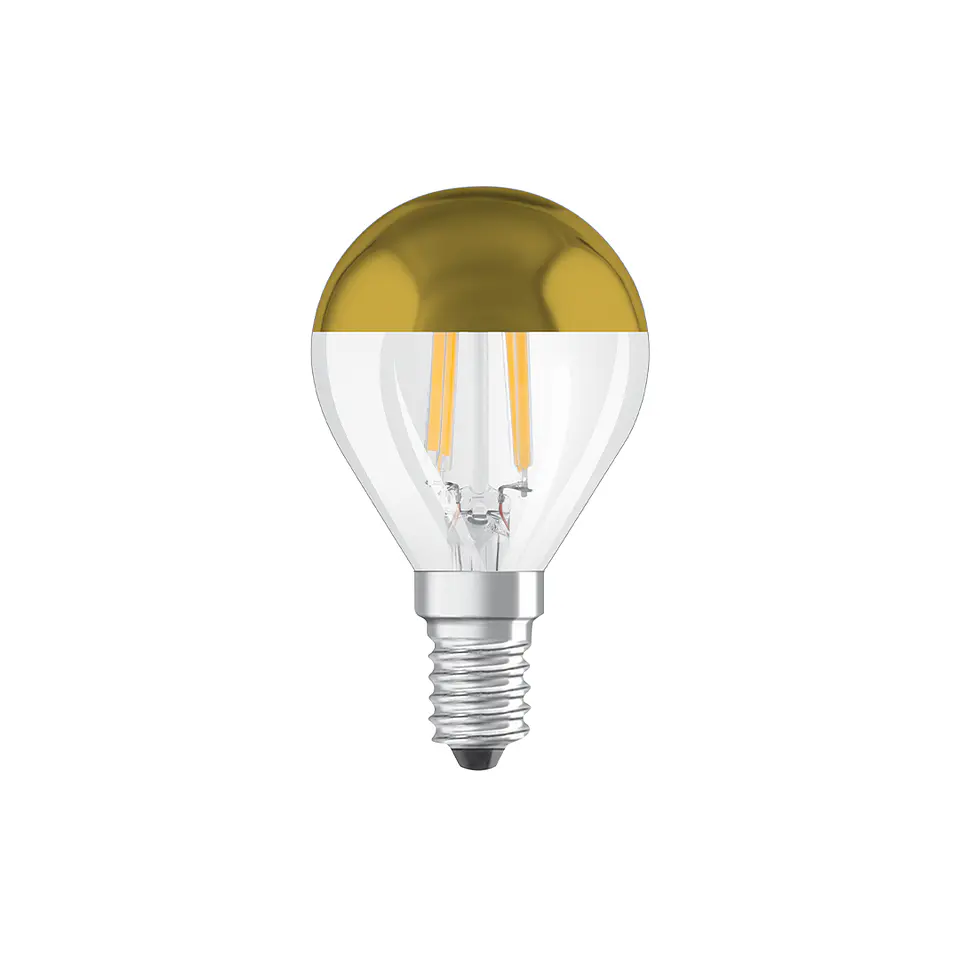 LED Star Classic P 34 Filament Mirror Gold 4W 827 CL E14 Ledvance 1