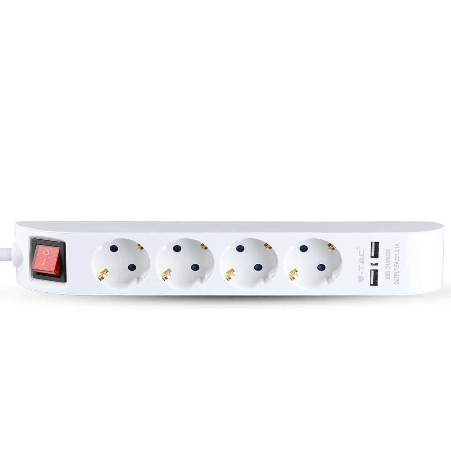 Regleta de 4 tomas con 2 puertos USB 3G1,5mm² x 1,4m V-TAC 2