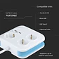 Regleta cuadrada de 3 tomas con 2 puertos USB 3G1,5mm² x 1,4 m V-TAC - Miniatura 4