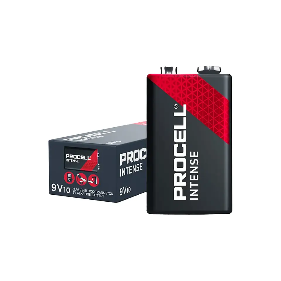 Alkaline Batteries 6LR61 9V (Pack 10) Duracell 1