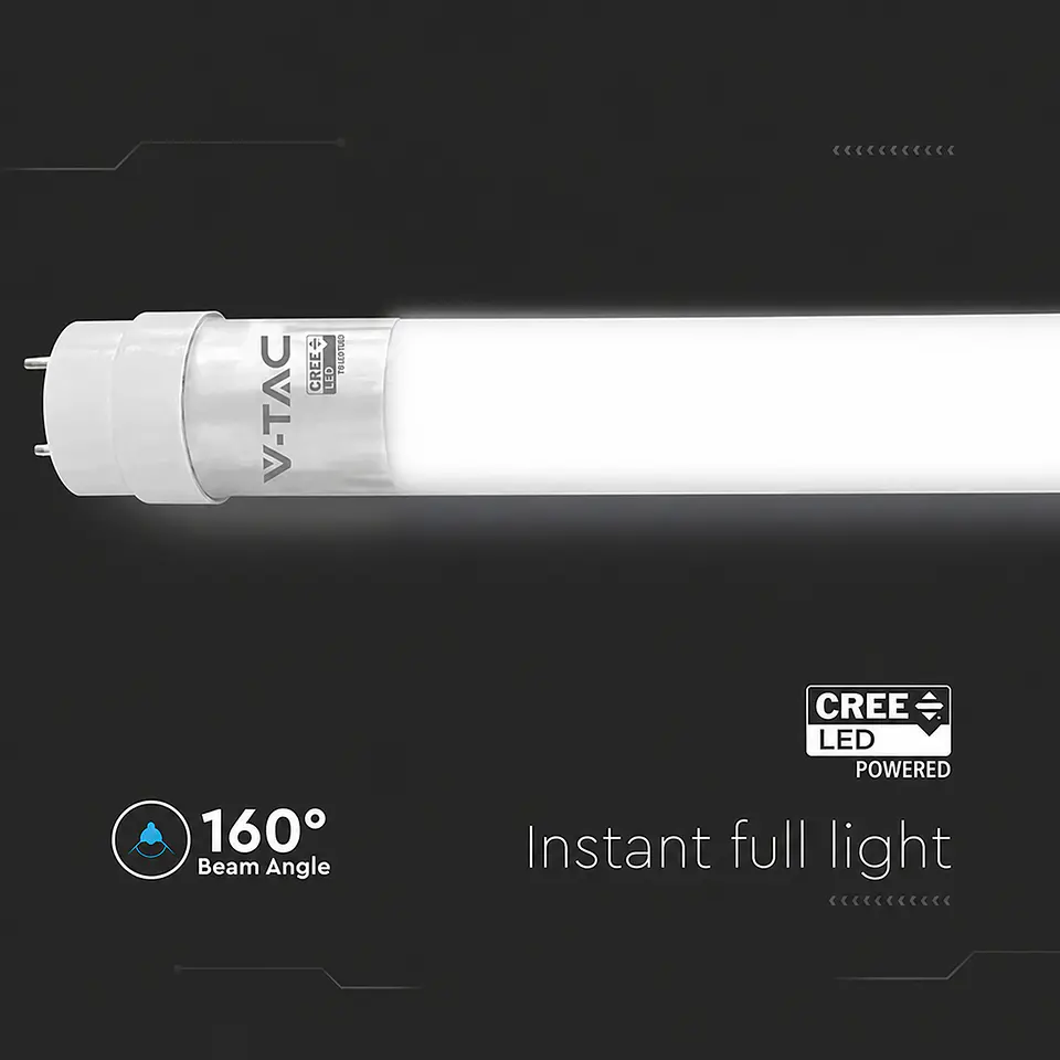 T8 Nanoplastic LED Tube 20W 6500K CREE Chip 1500mm V-TAC 3