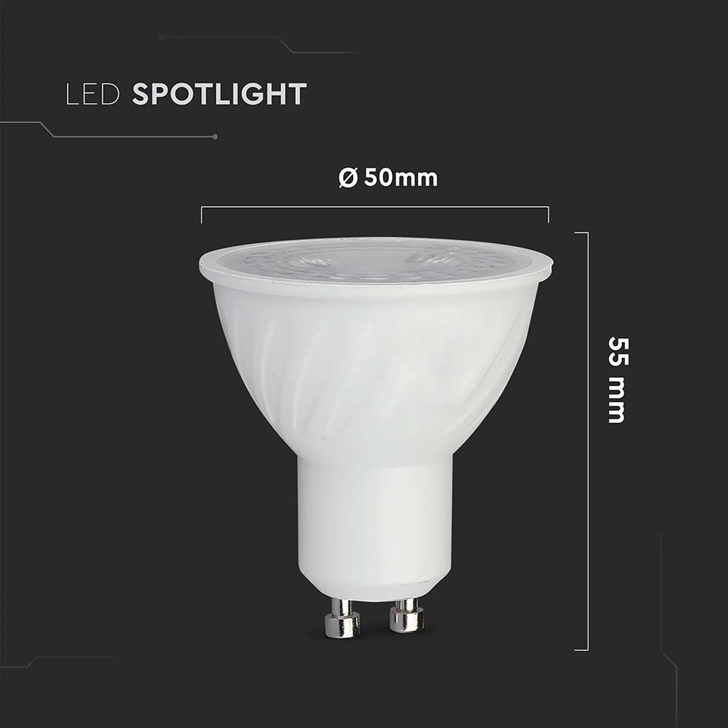 Lâmpada LED 6W 4000K 110° GU10 V-TAC 4