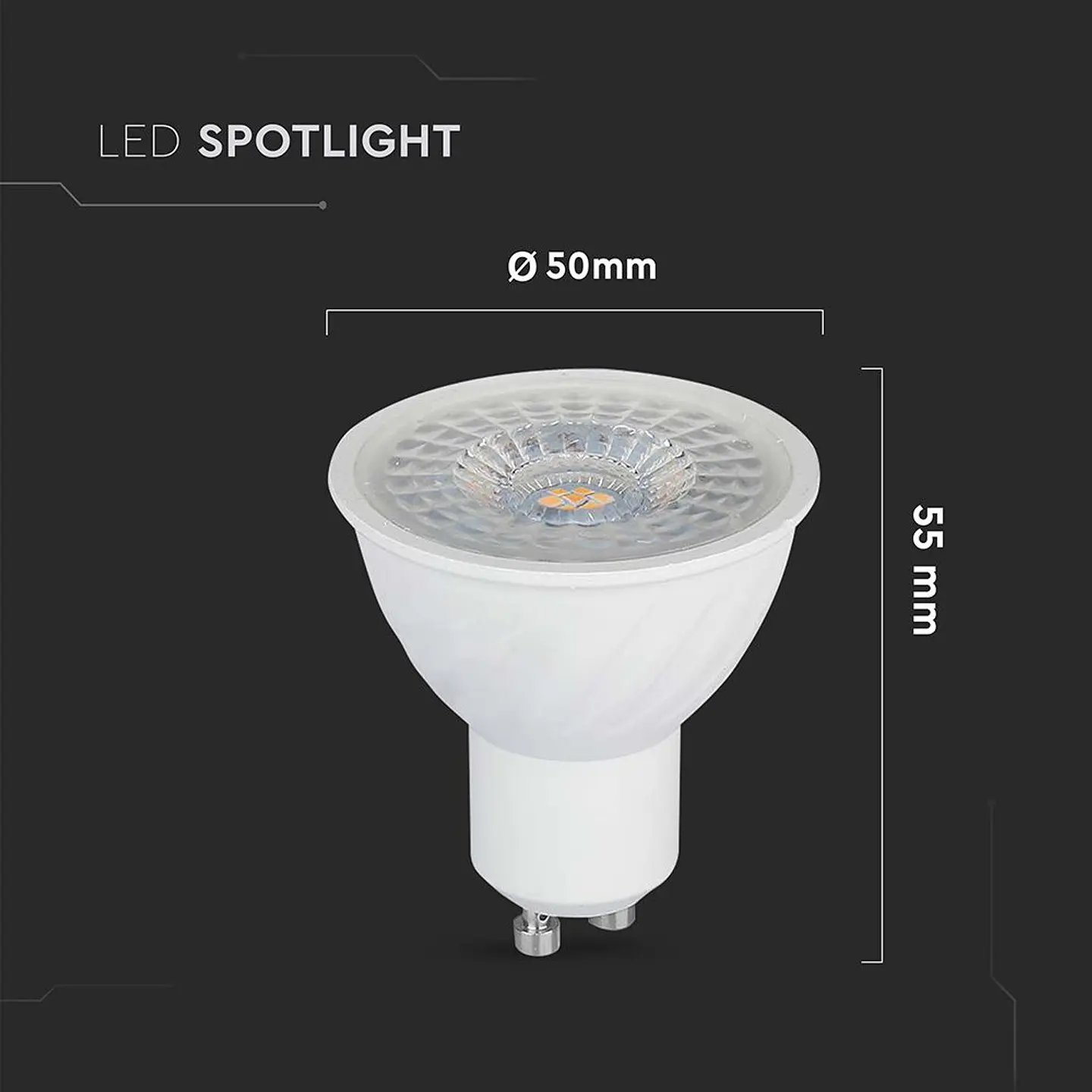 Lâmpada LED DIM 6W 4000K 110° GU10 V-TAC 5