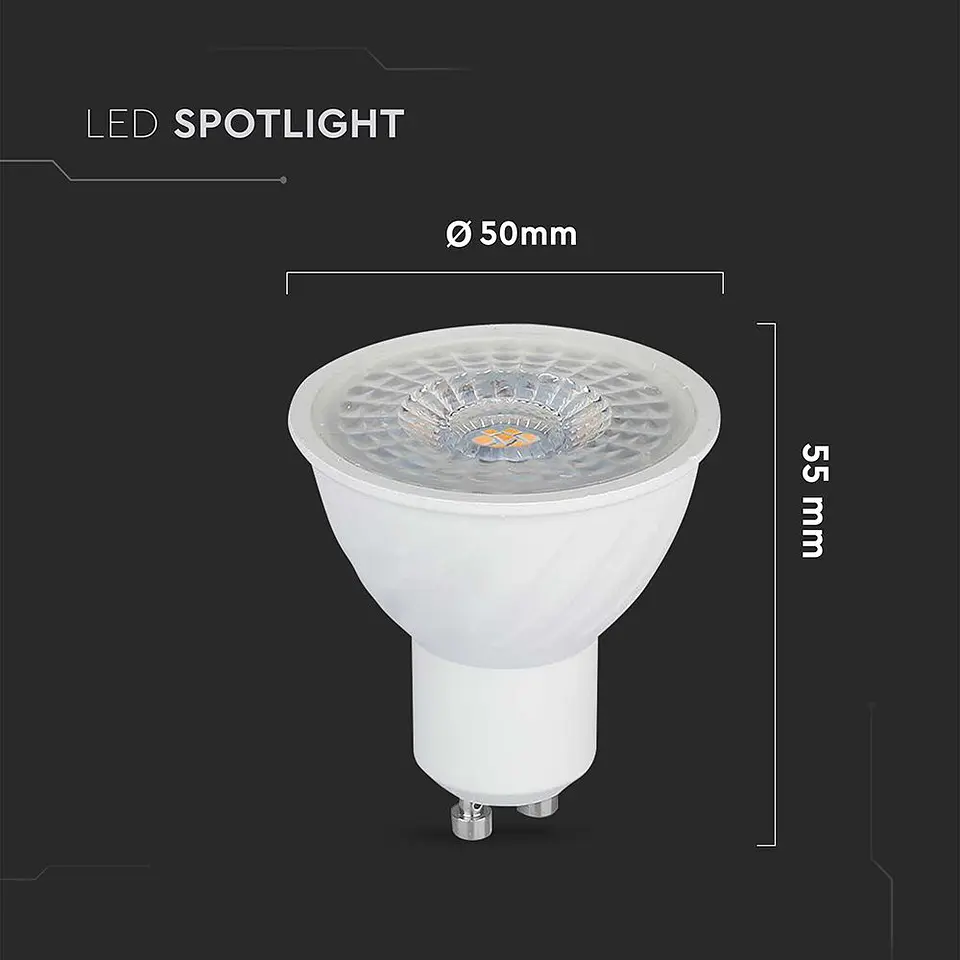 Lâmpada LED DIM 6W 4000K 110° GU10 V-TAC 5