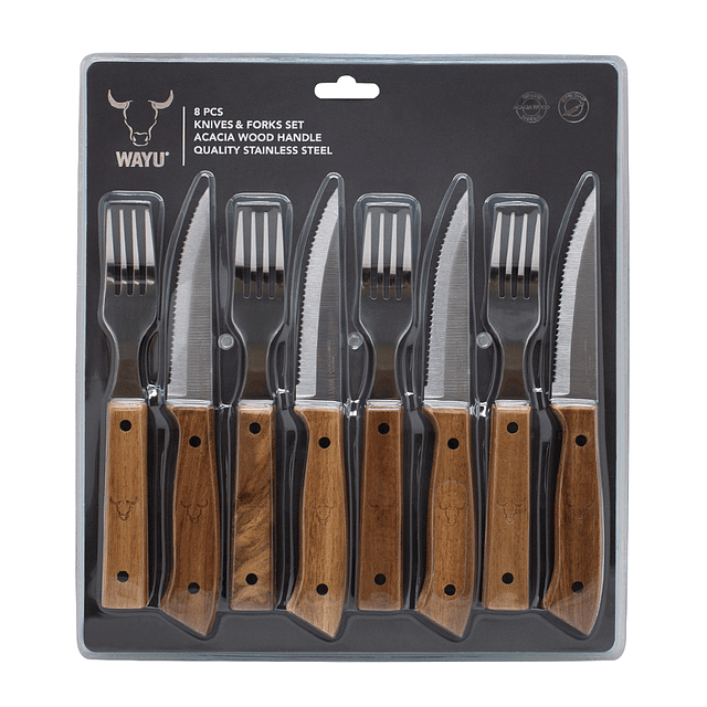 Set Cuchillos Y Tenedores Prm 8 Pcs Wayu
