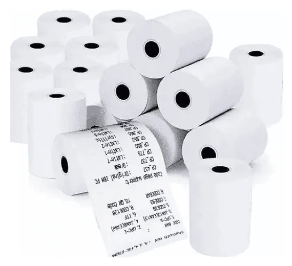 Papel Térmico 57×40 mm Libre de BPA | Caja de 50 Rollos – 48 g/m² para POS 1