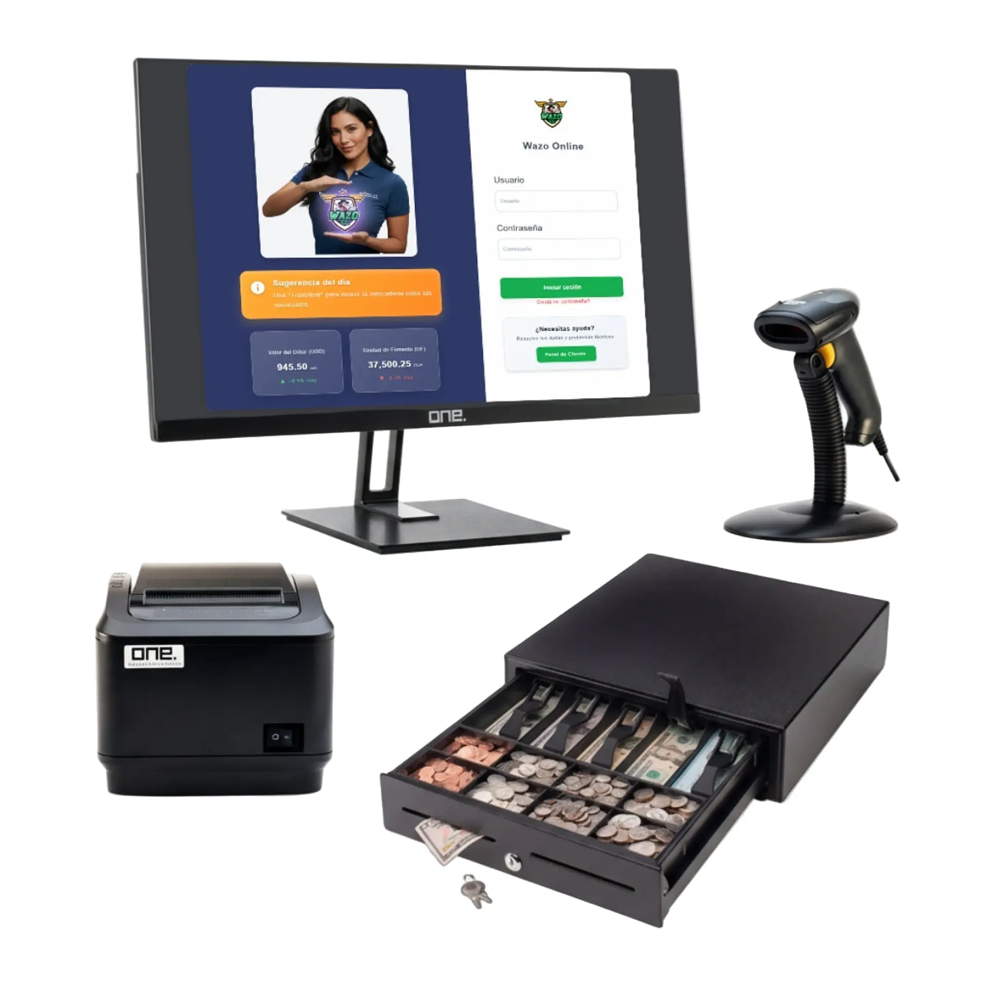 Kit Punto de Venta WAZO ONE POS 1 | All-in-One Premium 21,5