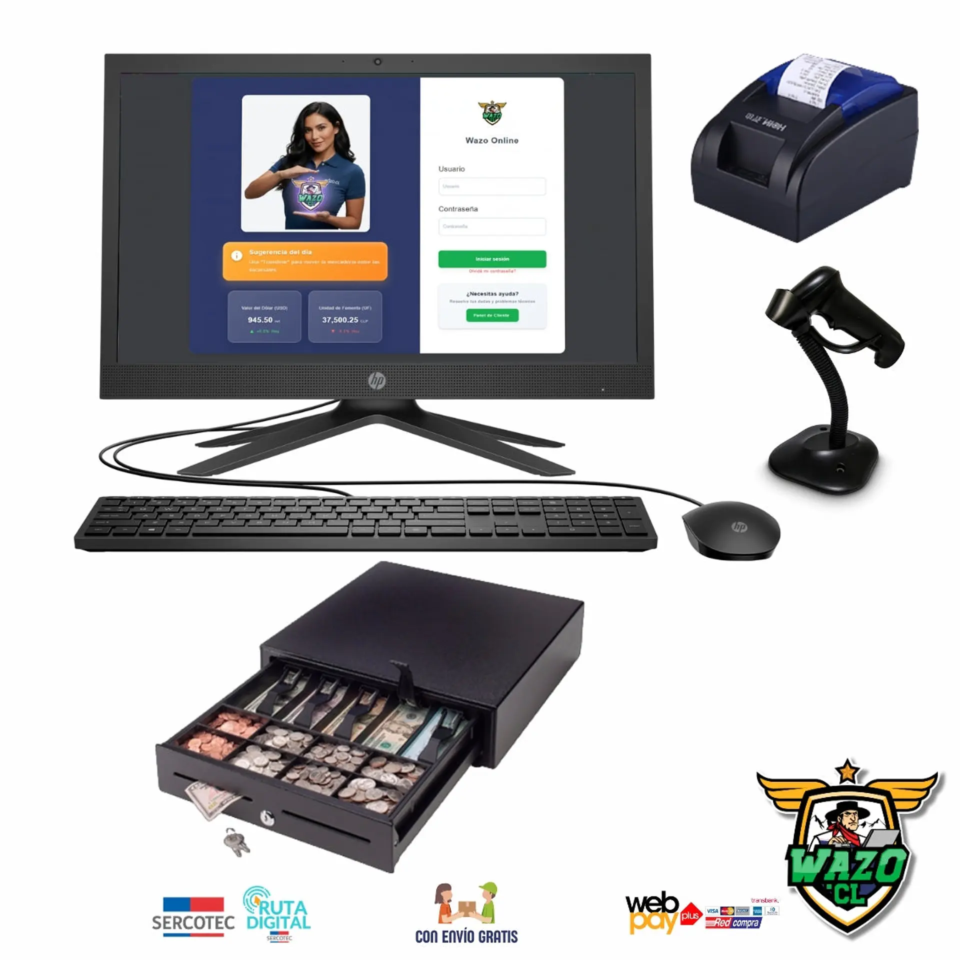 Kit Punto de Venta WAZO AIO Retail | All-in-One 23,8