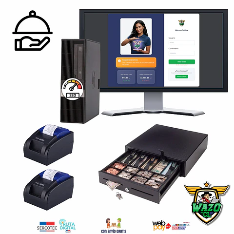 Kit Punto de Venta WAZO POS 1 | Ideal para Comida Rápida, Food Trucks y Cafeterías