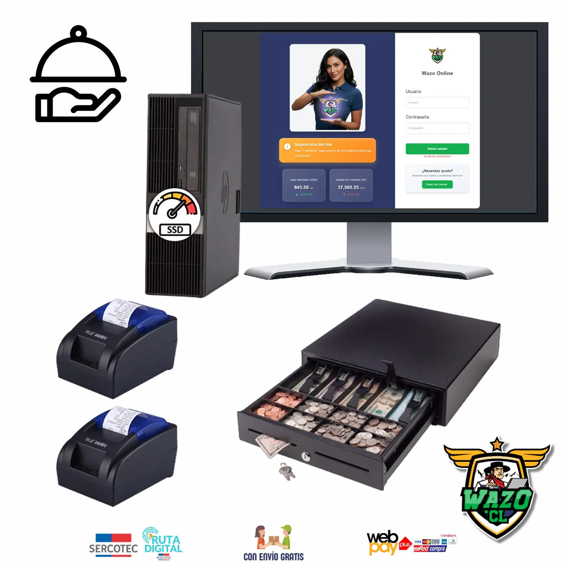 Kit Punto de Venta WAZO POS 1 | Ideal para Comida Rápida, Food Trucks y Cafeterías 1