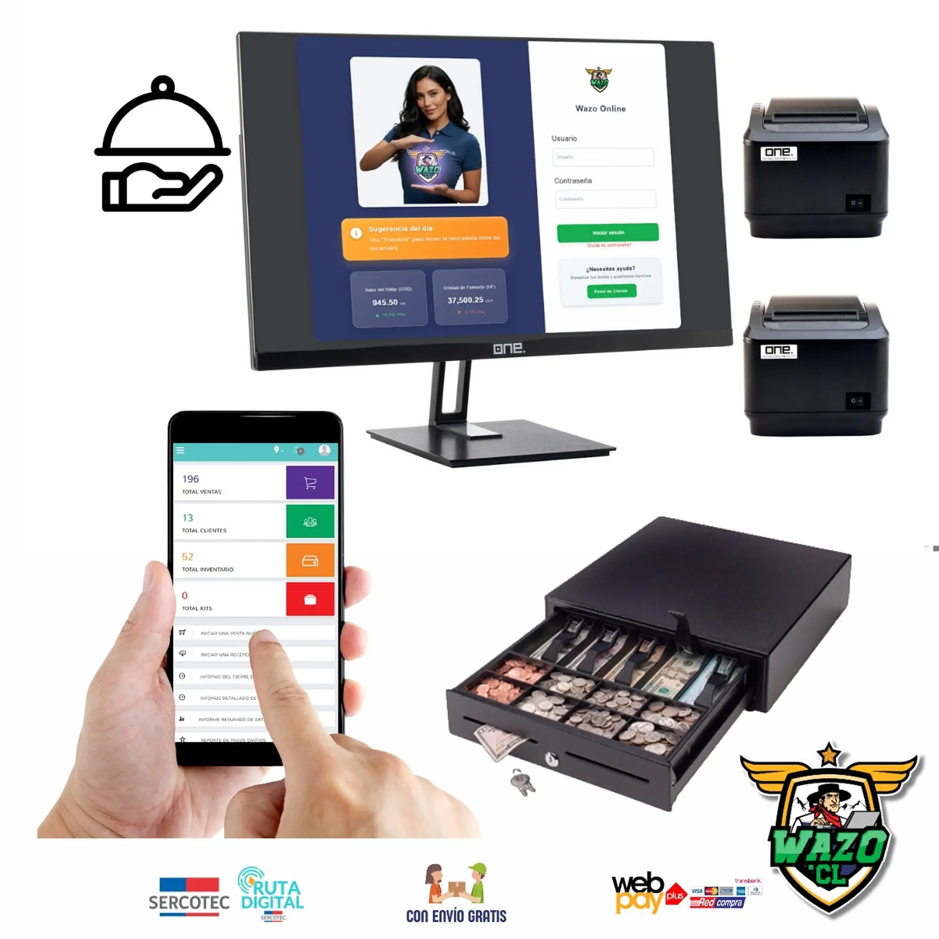 Kit Punto de Venta Gastronómico WAZO ONE RESTO | All-in-One 21