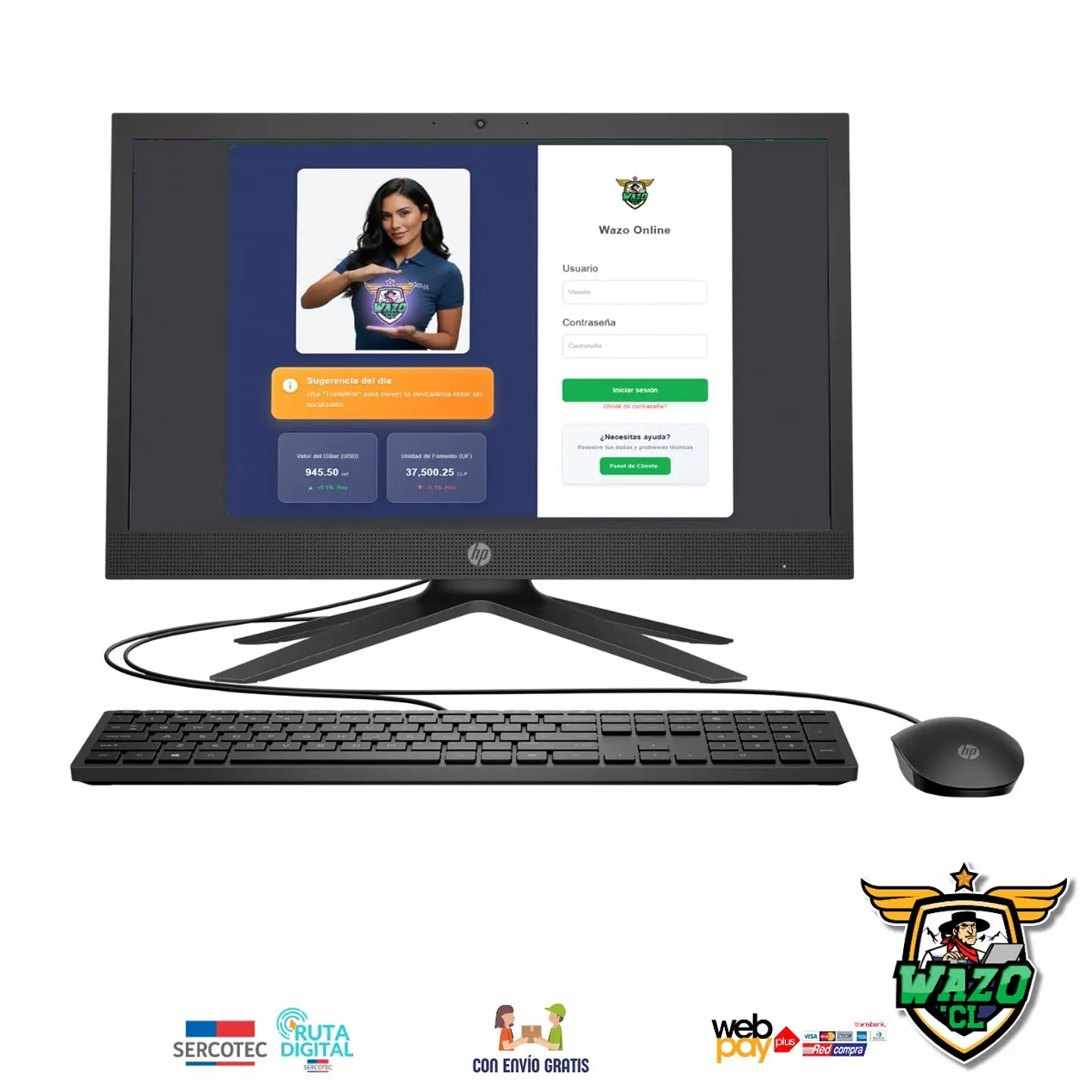 Kit Punto de Venta WAZO AIO Retail | Computador All-in-One con Lector de Barras para Comercios 2