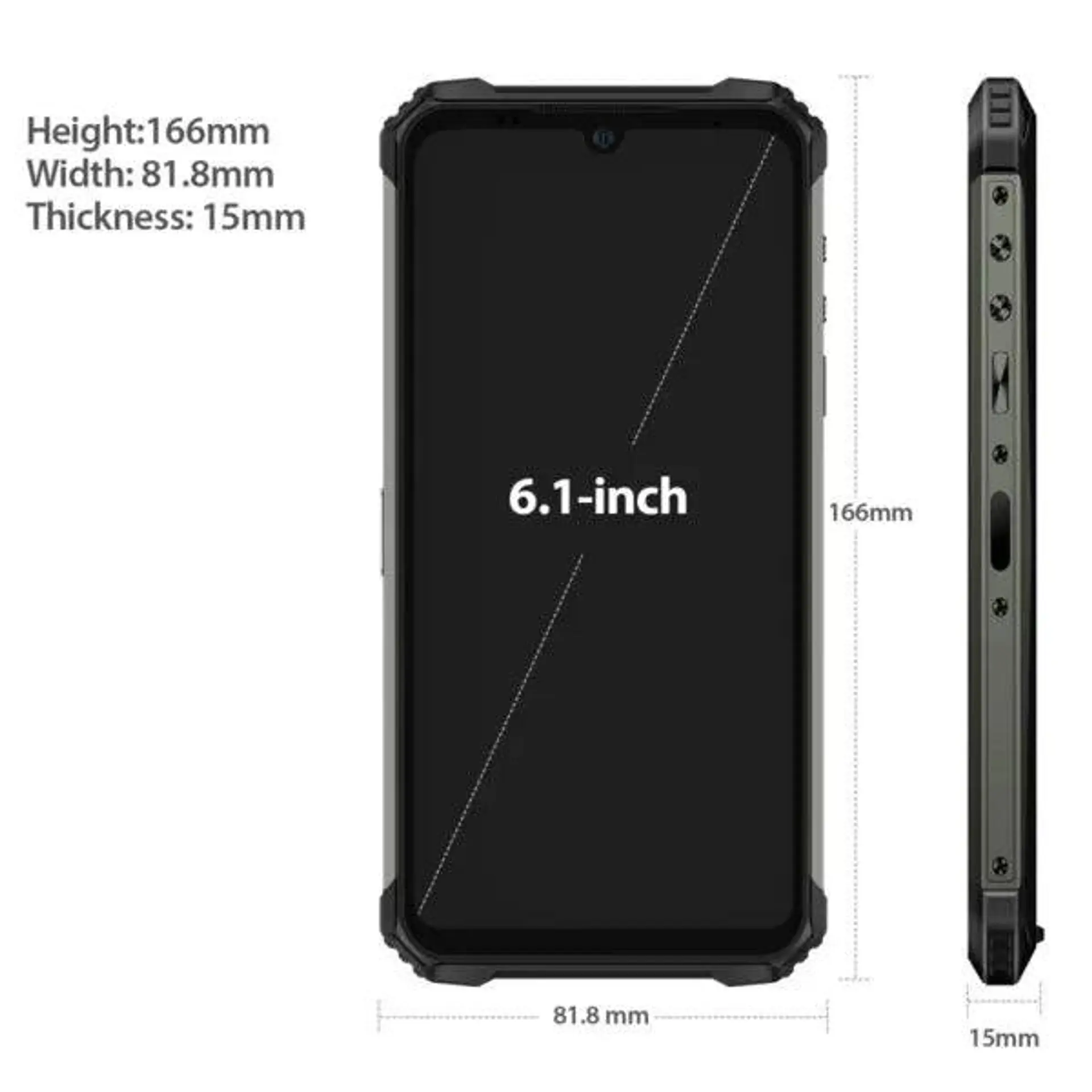 PDA rugged A8 Pro 8GB+128GB / 6.1 negro 5