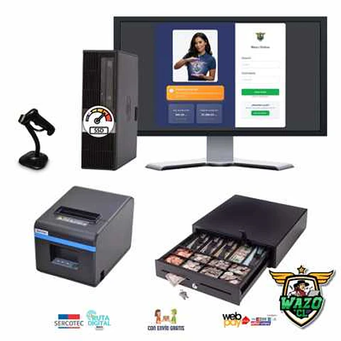 Kit Punto de Venta WAZO POS 2 | PC Intel Core i5 + SSD + Impresora Térmica 80mm