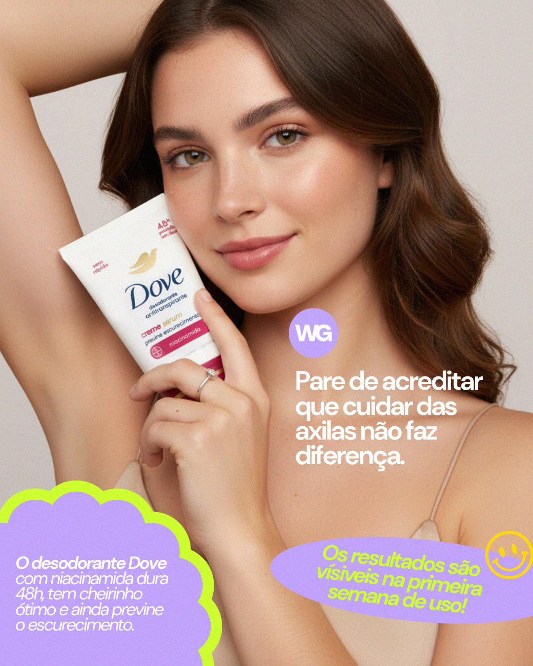 Desodorizante Dove com Niacinamida: Proteção 48h e Axilas Claras em 7 Dias | Weglam