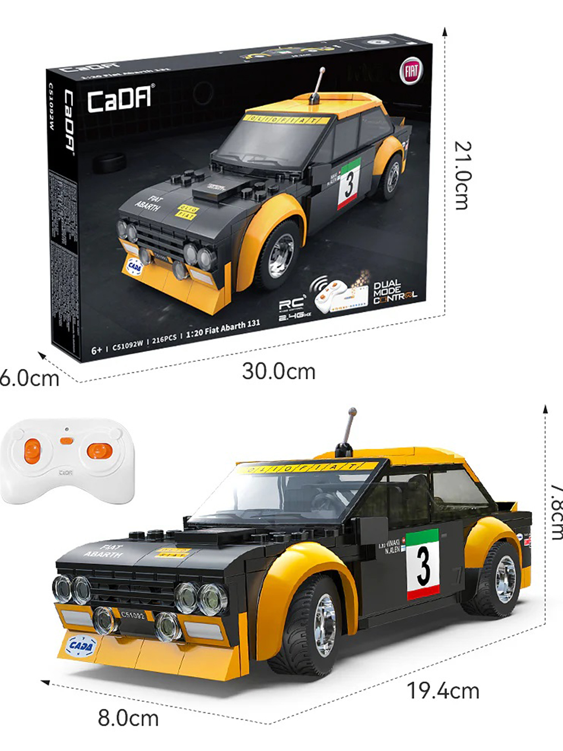 Fiat Abarth 131 Rally Car / Control Remoto / Escala 1-20 6