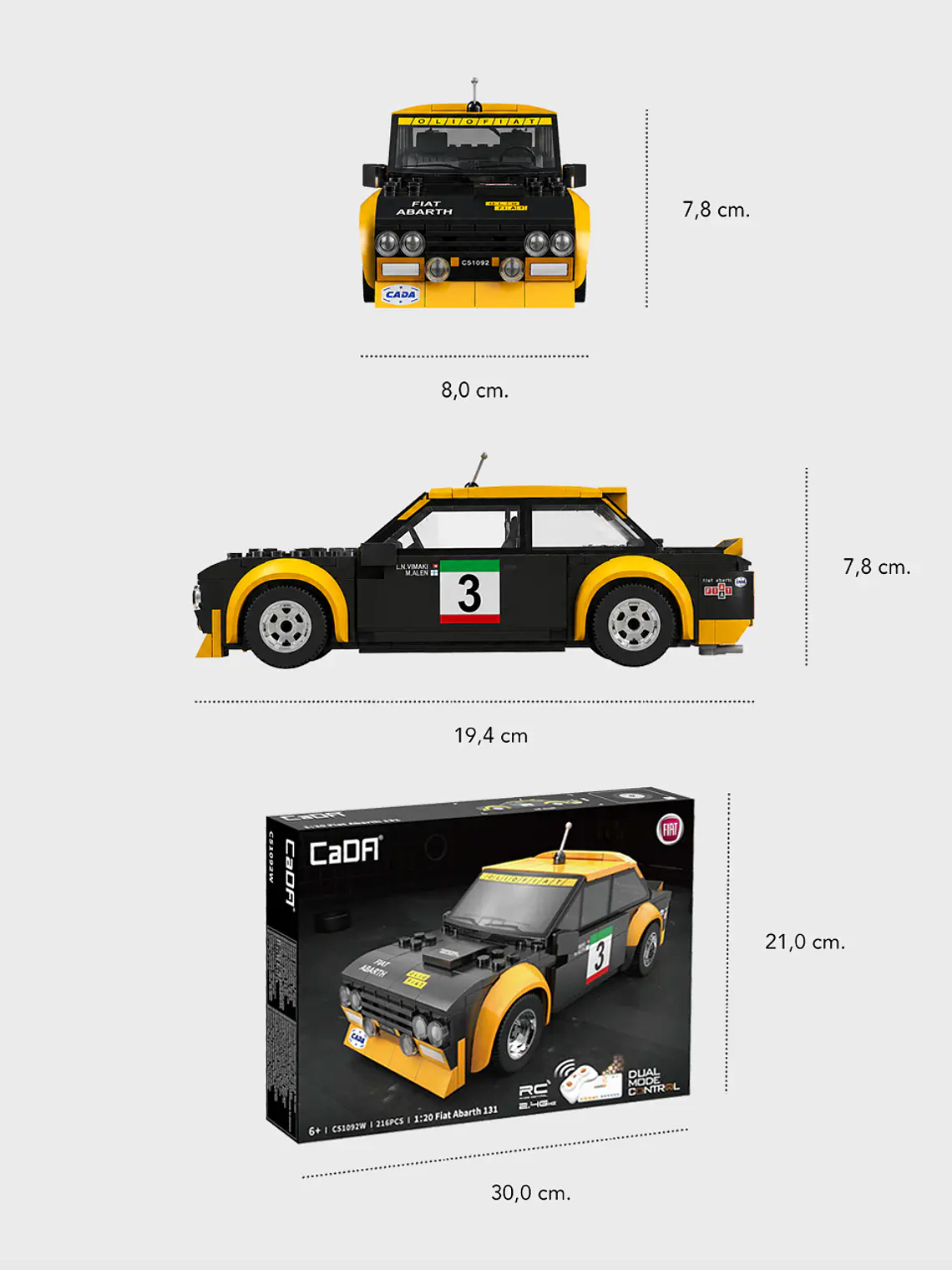 Fiat Abarth 131 Rally / Control Remoto / Escala 1:20 3