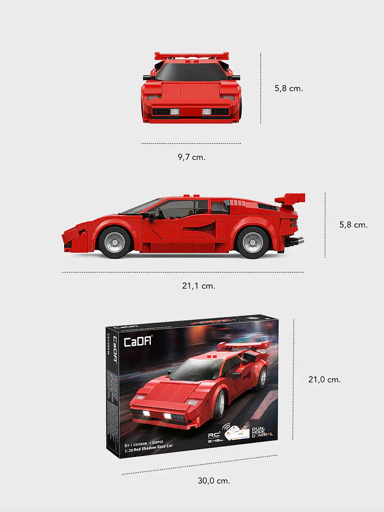 Red Shadow (Lamborghini Countach) / Control Remoto / Escala 1:20 3
