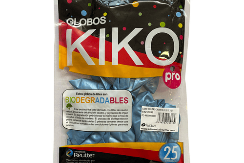 GLOBO KIKO PRO CROMO 9 CELESTE X 25