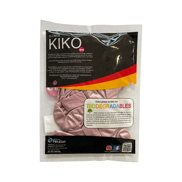 GLOBO KIKO PRO CROMO 9 ROSADO X 25 2