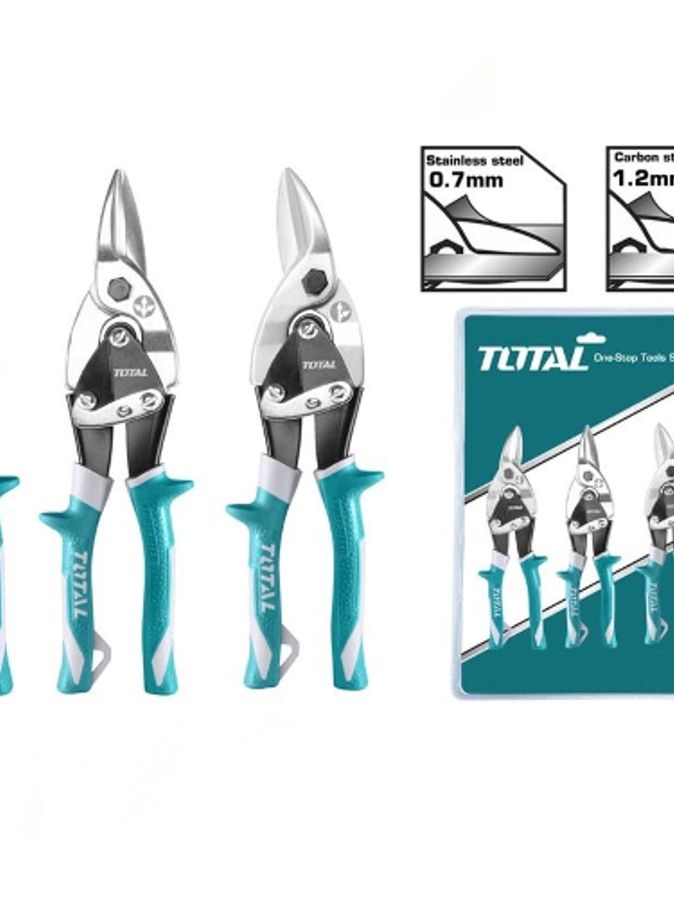 TIJERAS HOJALATERAS TIPO AVIADOR SET DE 3 UNIDADES TOTAL 1
