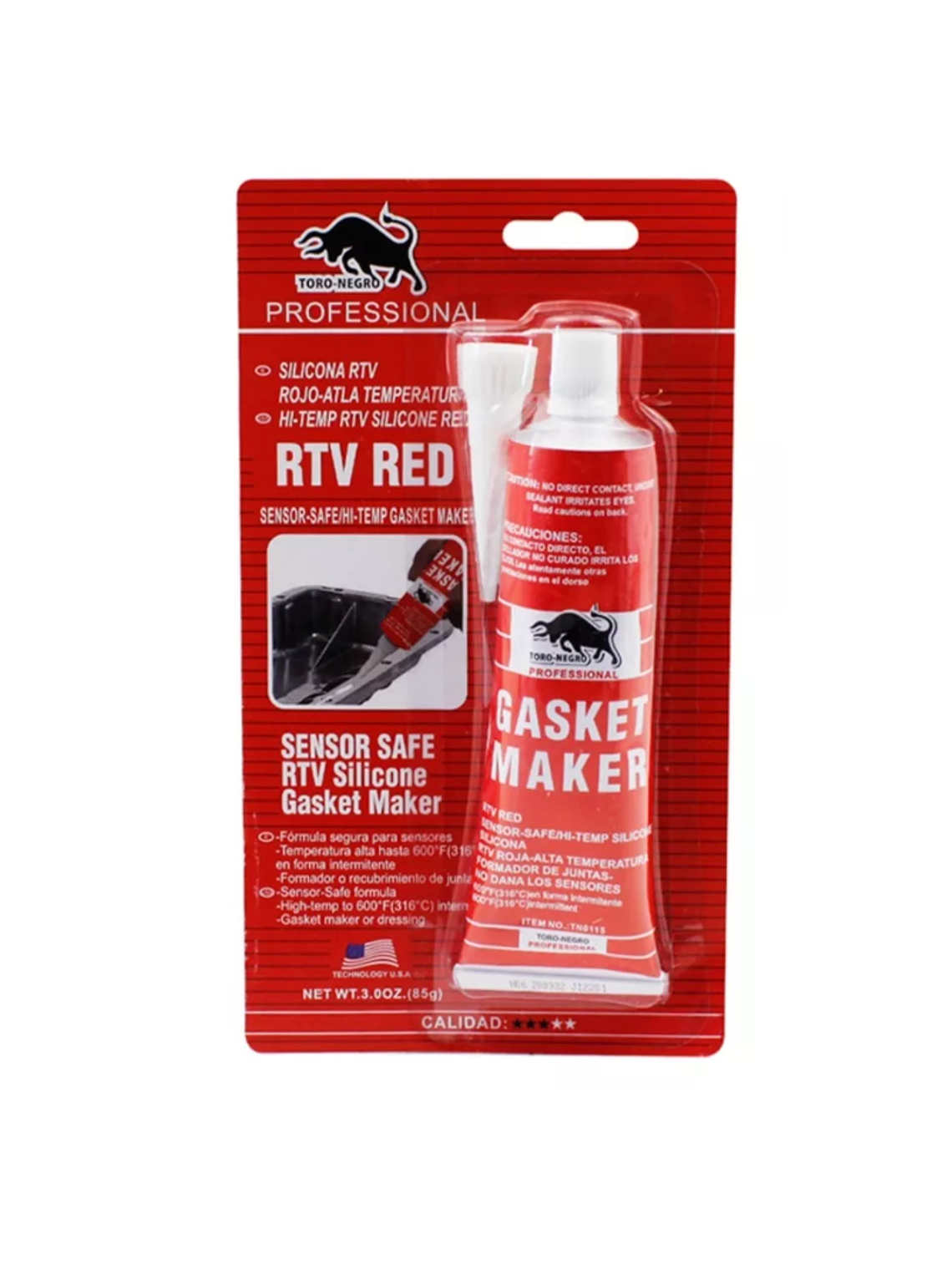 SILICONA ALTA TEMPERATURA GASKET COLOR GRIS 85GR. TORO NEGRO 2