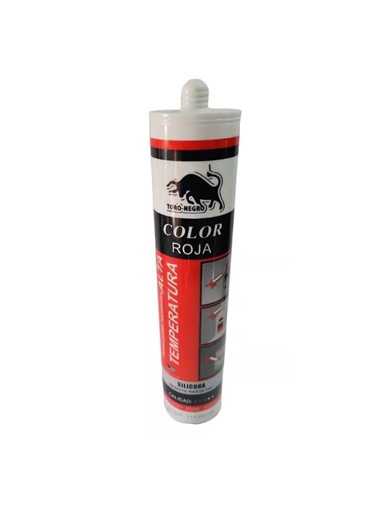 SILICONA ALTA TEMPERATURA COLOR ROJO 300ML TORO NEGRO 2