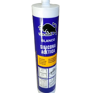 SILICONA ACETICA BLANCA 300ML TORO NEGRO
