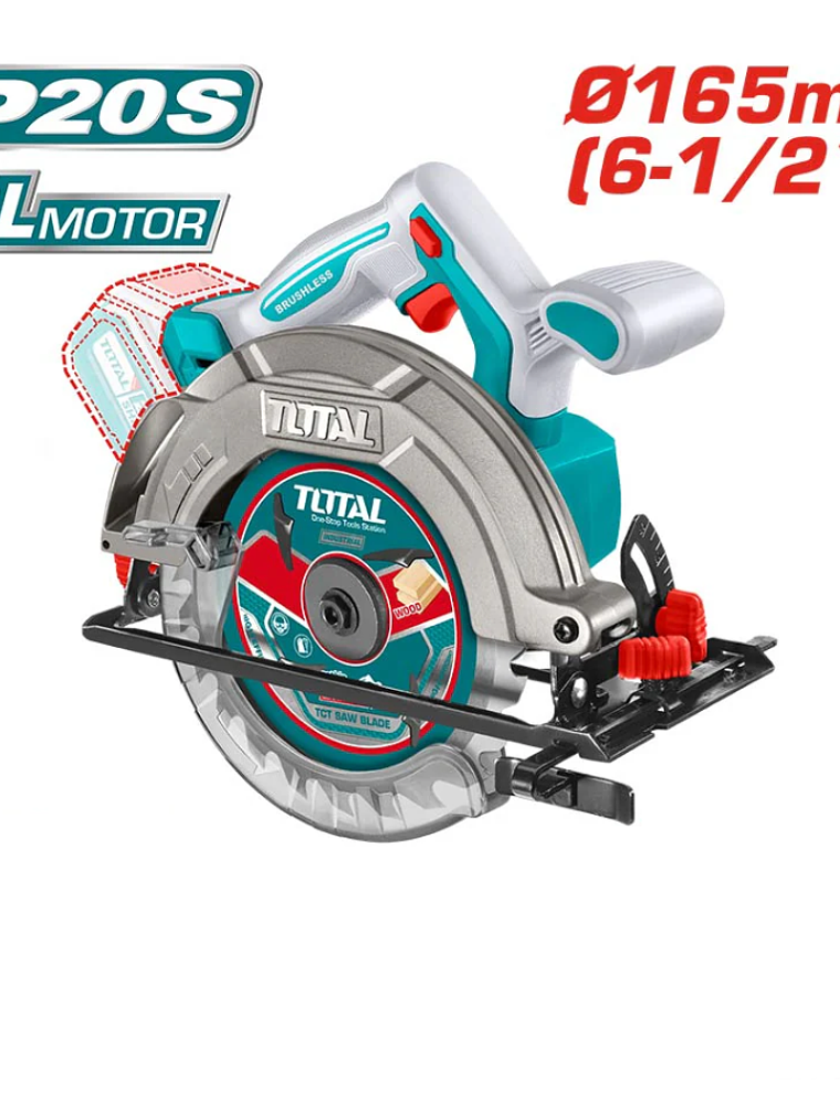 SIERRA CIRCULAR INALAMBRICA 6 1/2 165mm 20V BRUSHLESS TOTAL 2