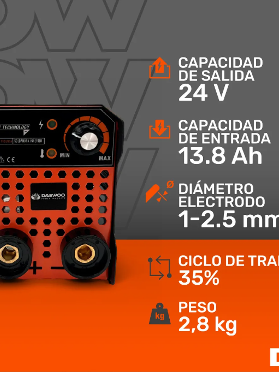 SOLDADORA INVERTER 100 AH DAEWOO 4