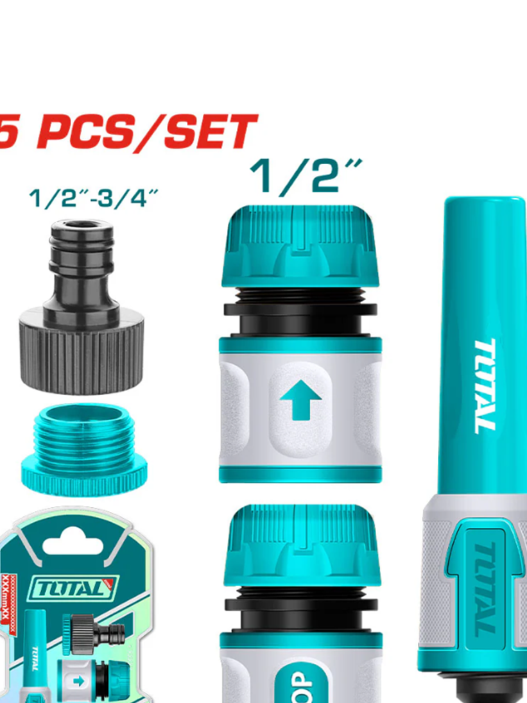 SET 5 CONECTORES RAPIDOS DE MANGUERA - TOTAL 2