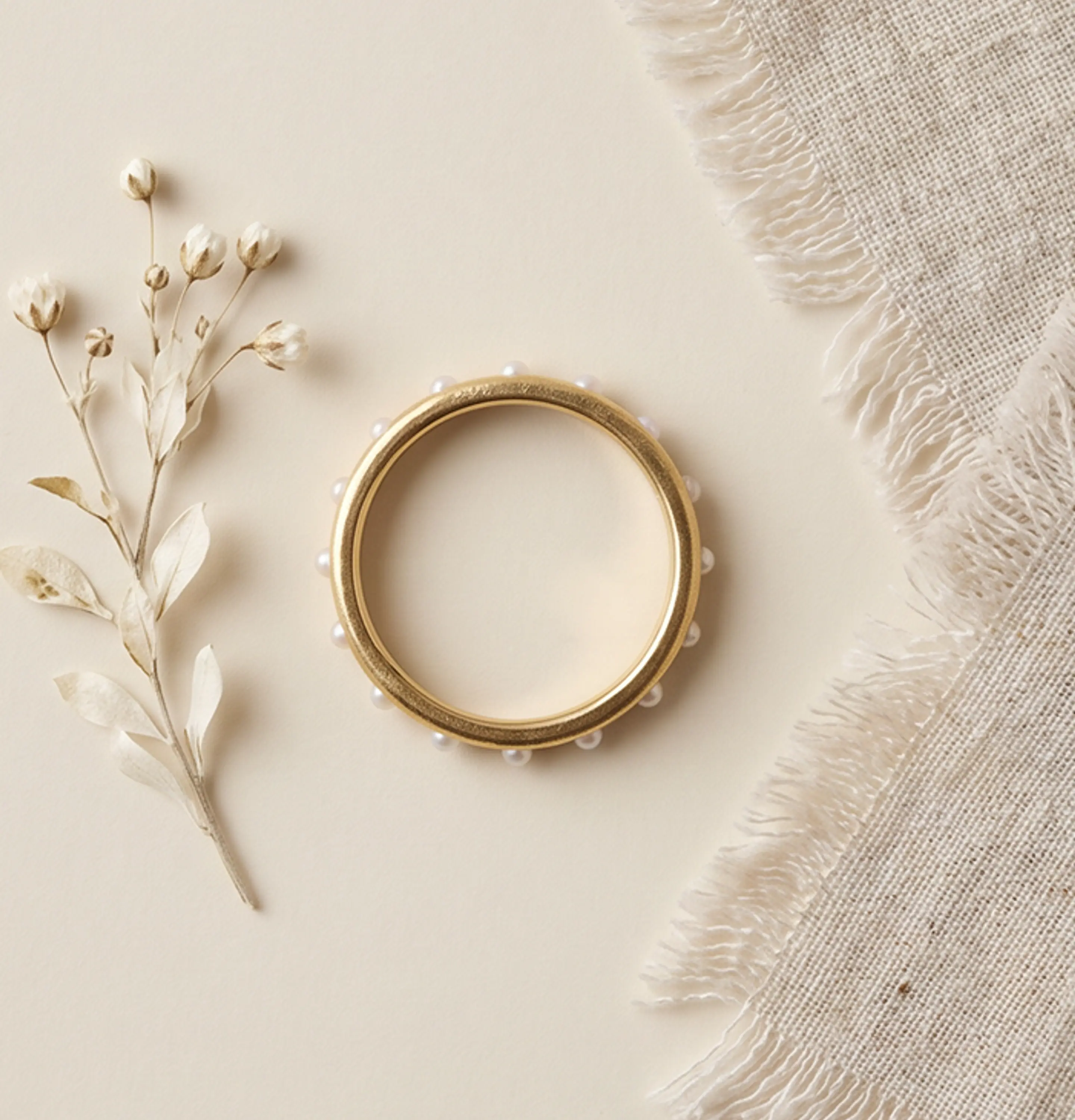 Pearl Wedding Band 18 3