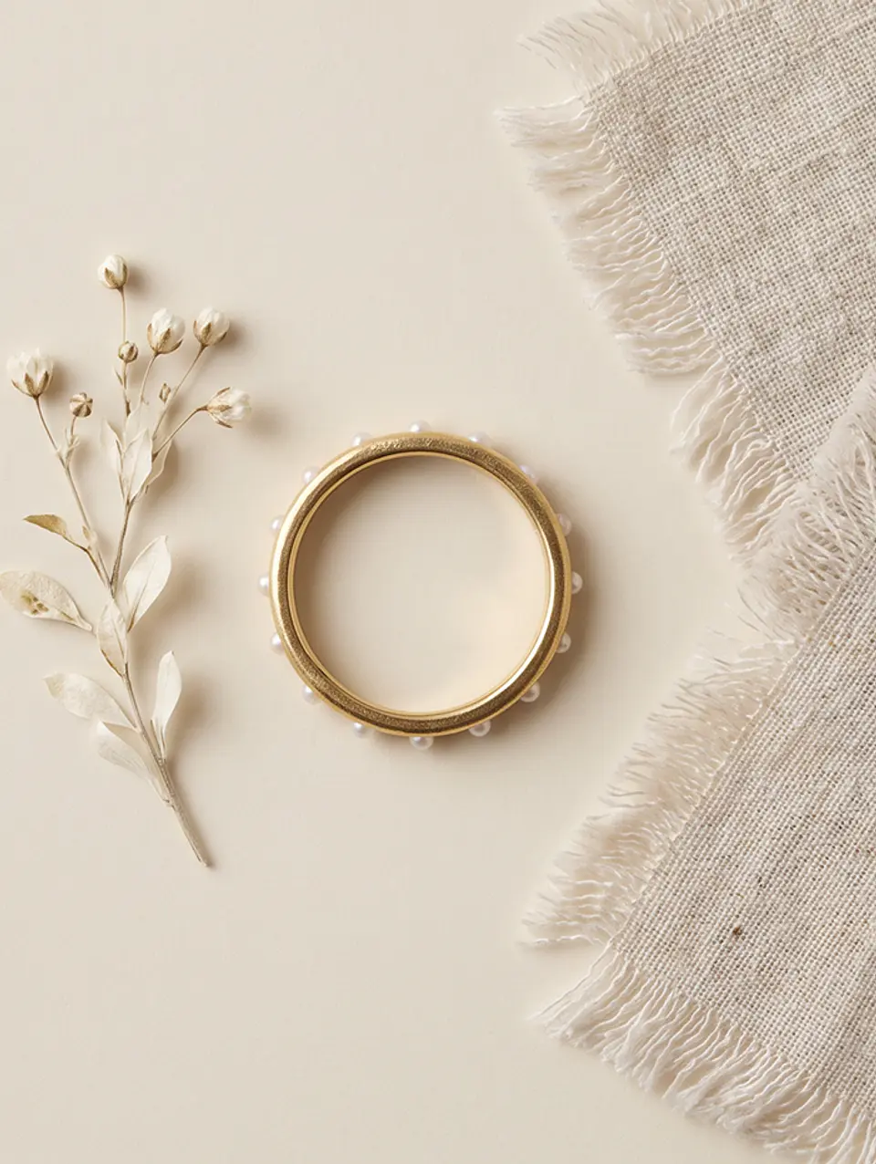Pearl Wedding Band 18 3