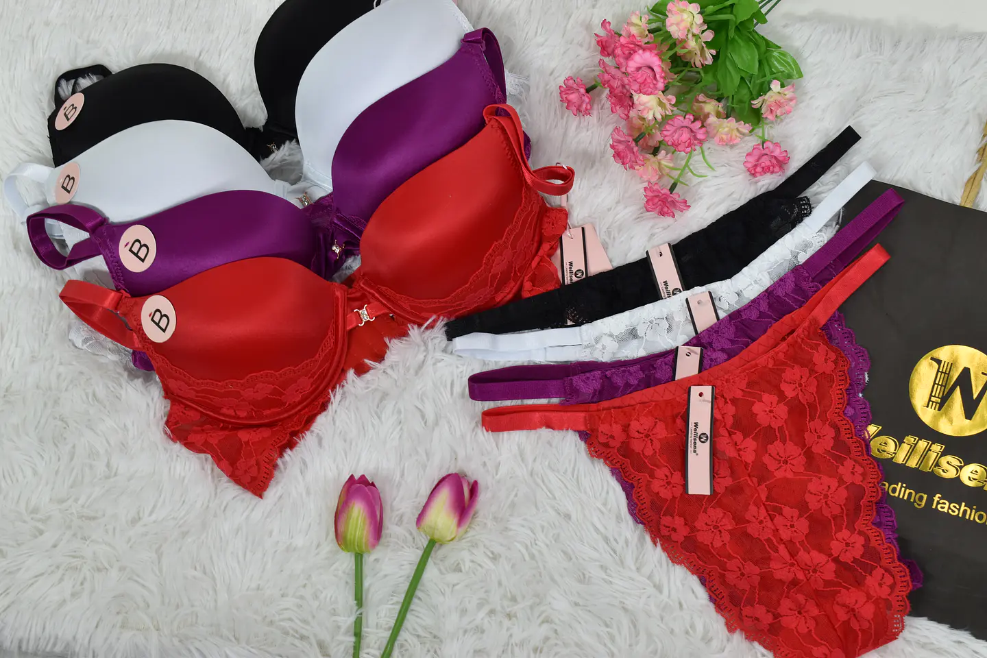 Conjunto de ropa interior con encaje Copa B 1