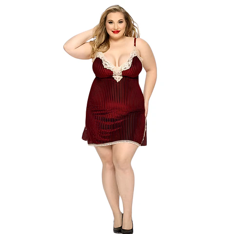 Baby doll pluz size con encaje