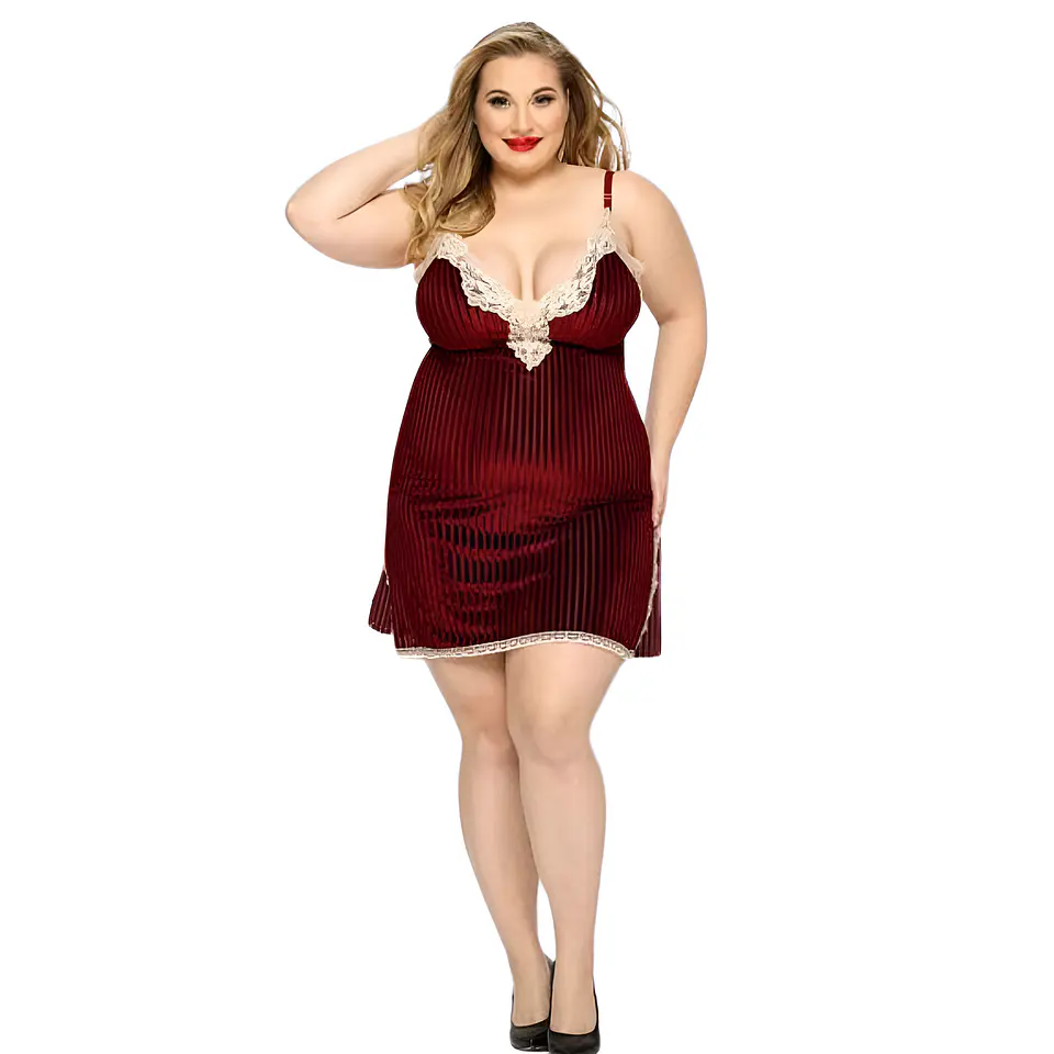 Baby doll pluz size con encaje 1