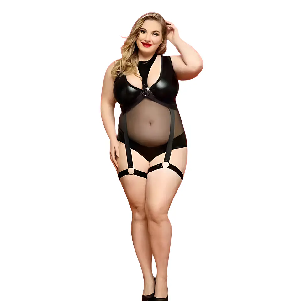 Body semi-transparente con liguero  1