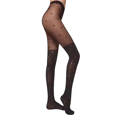 Malla de mujer con diseño de corazones 