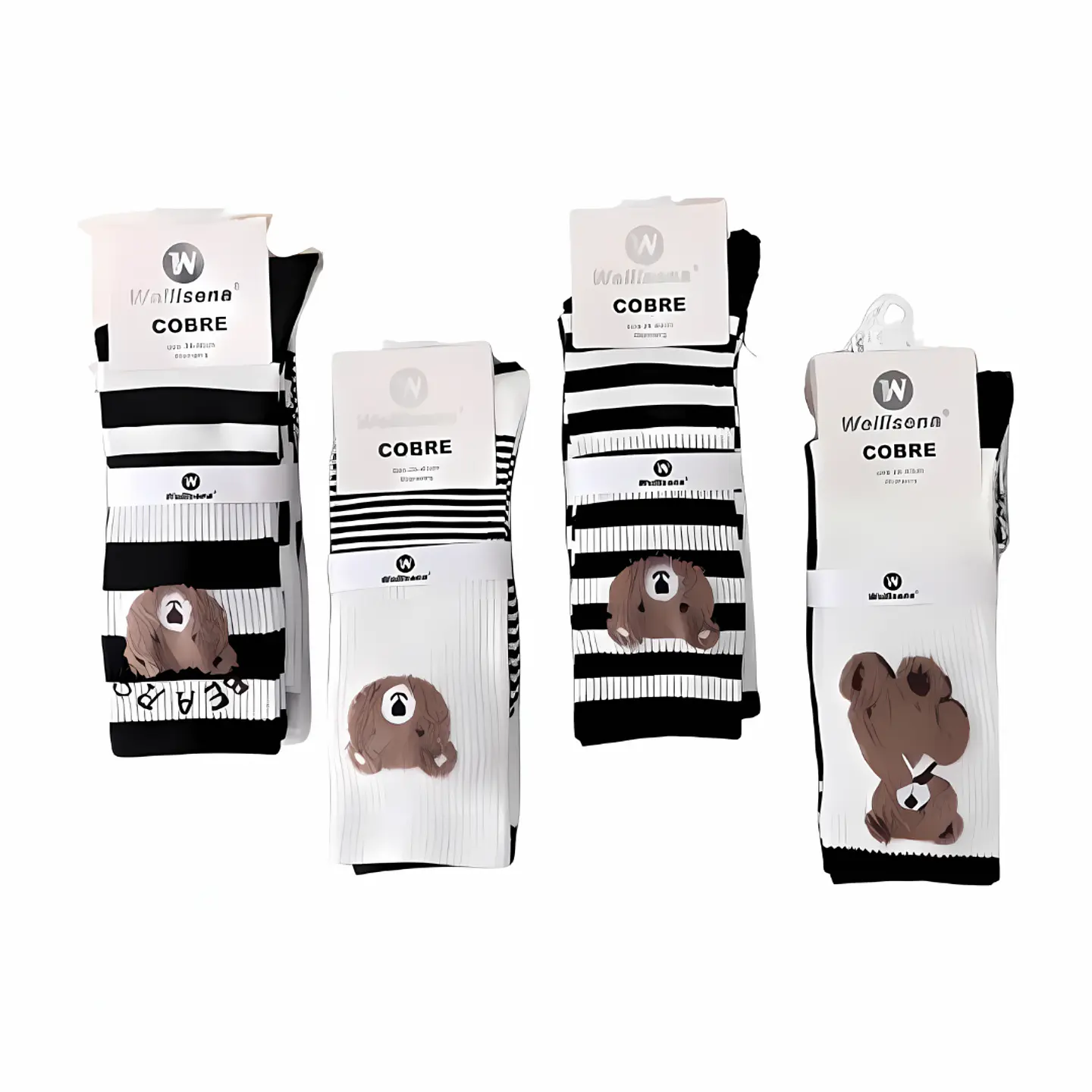 Docena de calcetines con diseño de oso  1