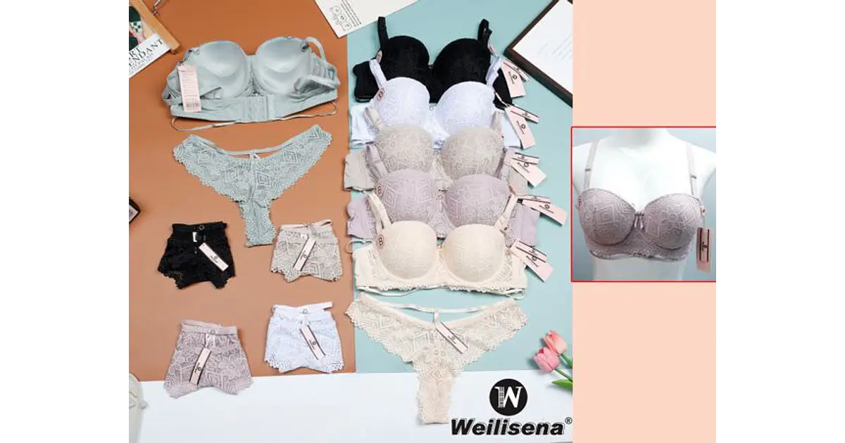 Conjunto de ropa interior con encaje fino
