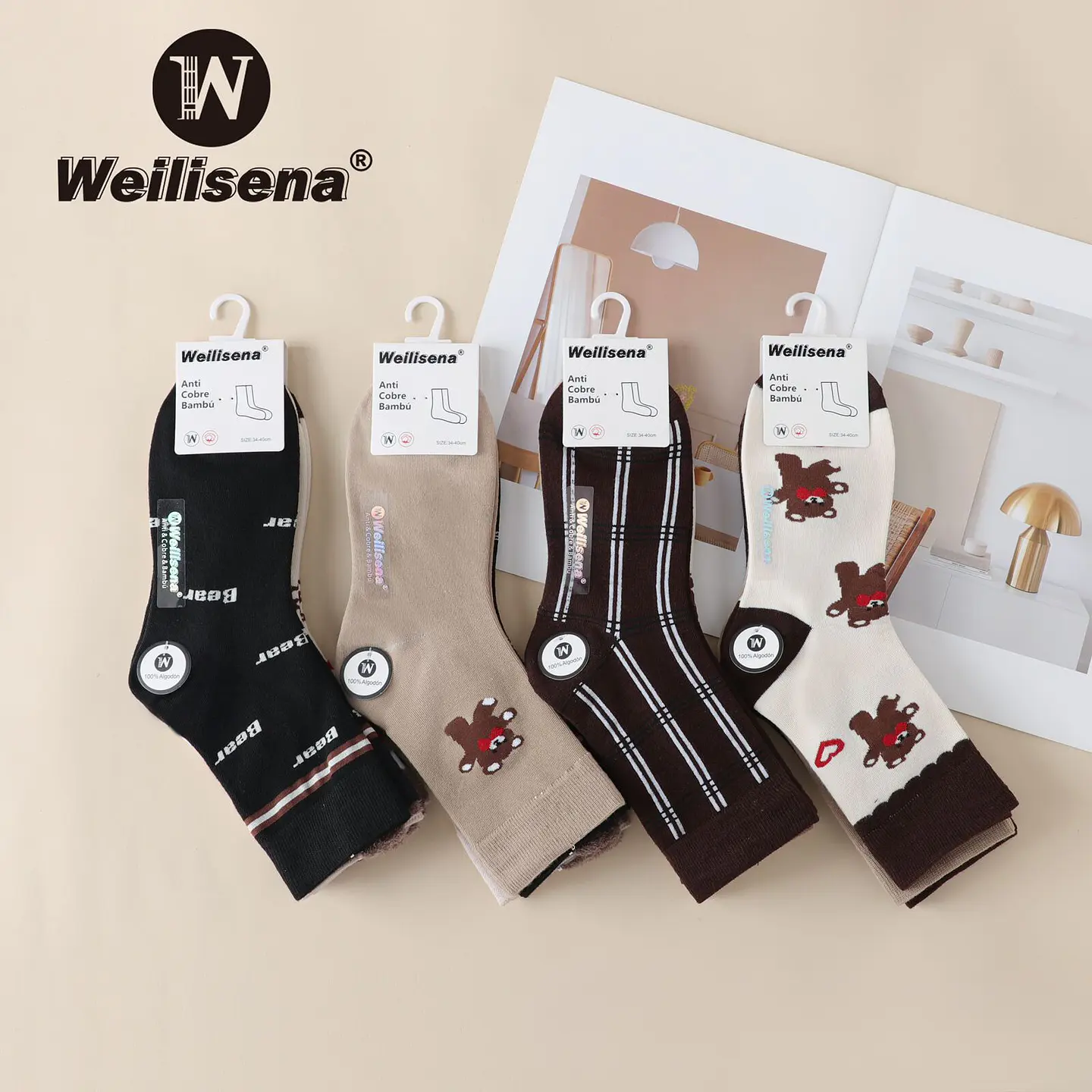 Docena de calcetines con distintos estampados  1