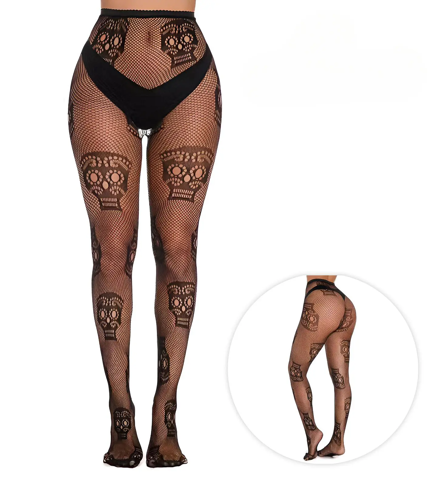 Pantimedias para halloween de rejilla para mujer  1