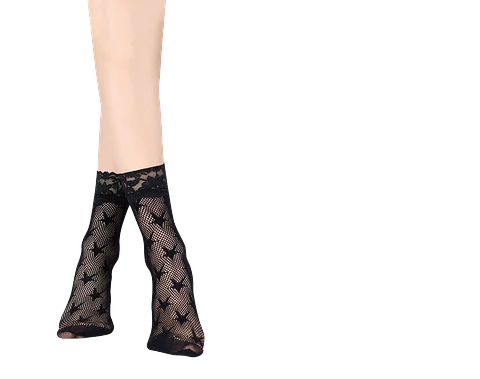 Medias de malla con encaje 