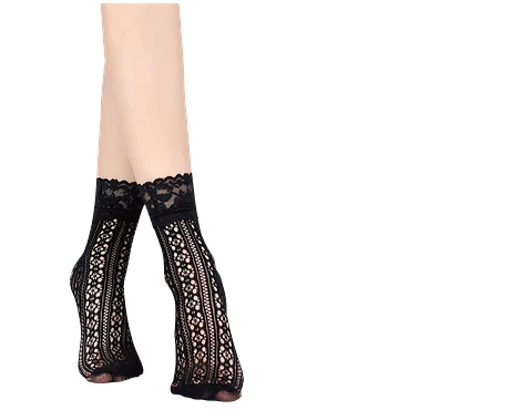 Calcetines de malla con encaje 