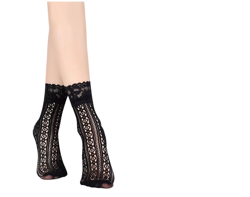 Calcetines de malla con encaje  1
