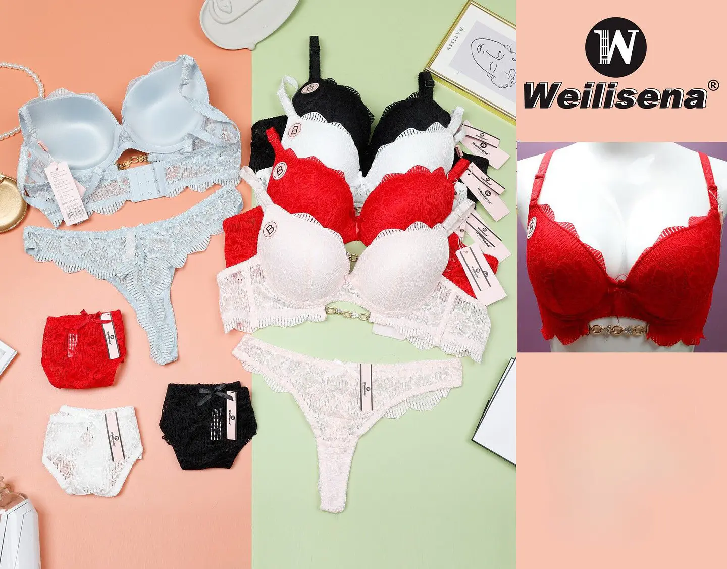 Conjunto con encaje Copa B 1
