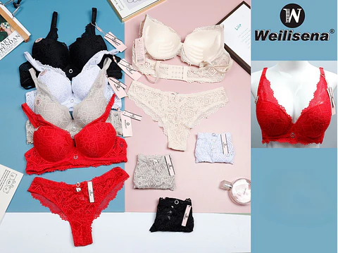 Conjunto de ropa interior de dama con encaje 