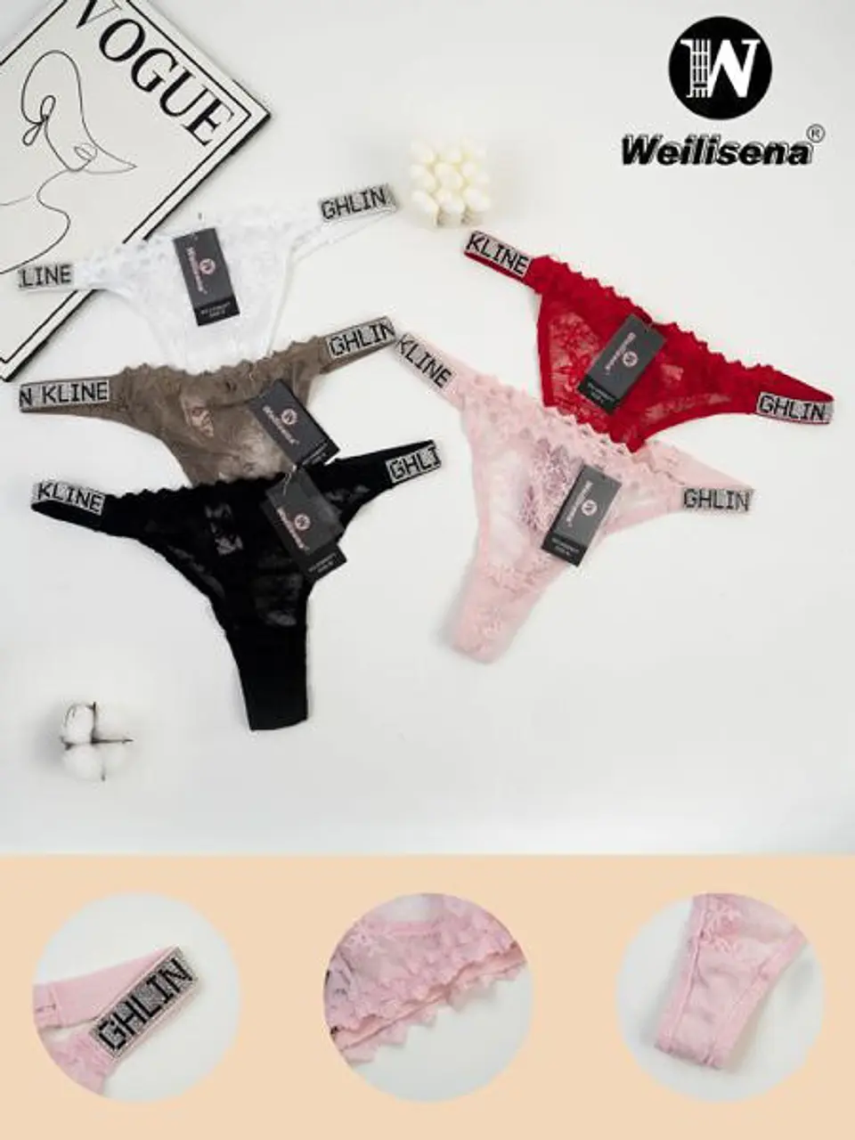 Colale con brillos viatorias y encaje  1