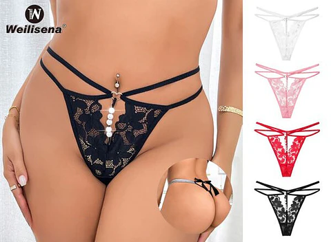 Colale sexi con perlas y encaje 