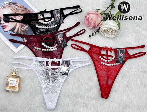 Colale con perlas semitransparente 